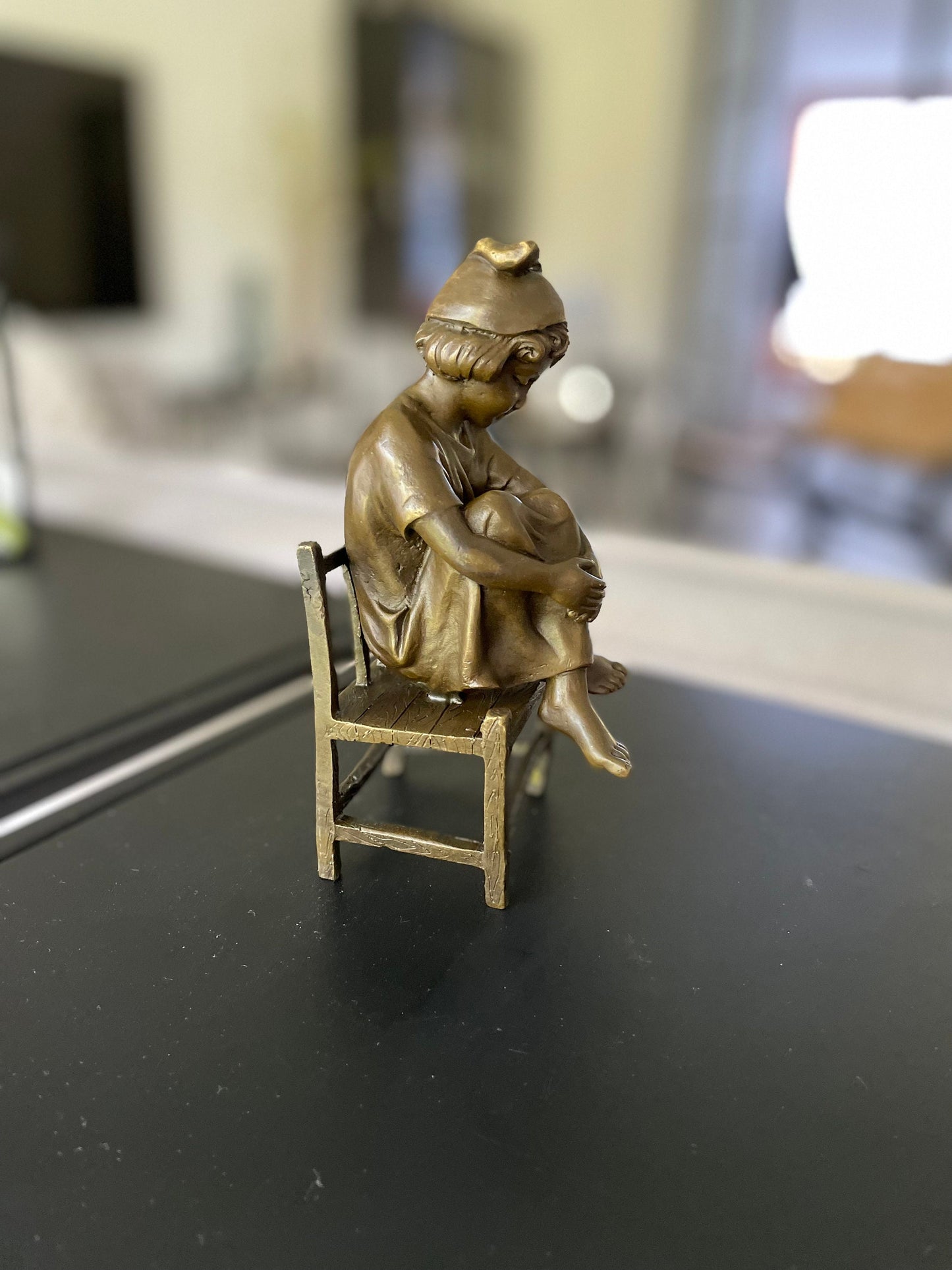 Dreaming Child – Bronze Sculpture. 7x9x16cm