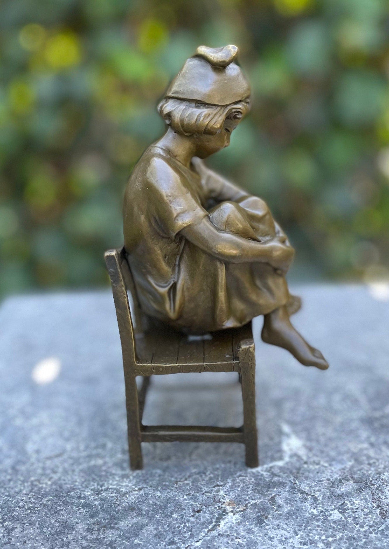 Dreaming Child – Bronze Sculpture. 7x9x16cm