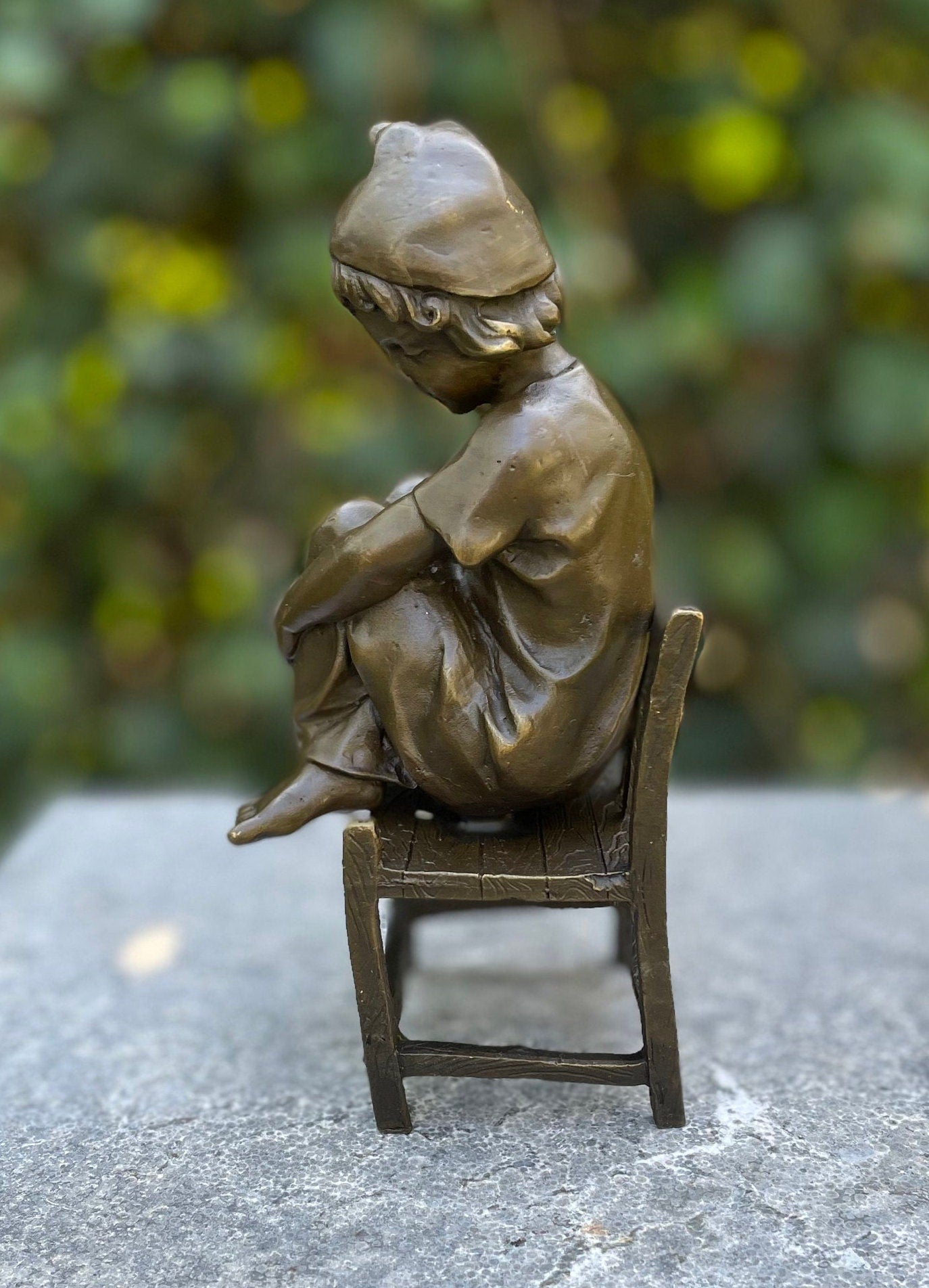 Dreaming Child – Bronze Sculpture. 7x9x16cm
