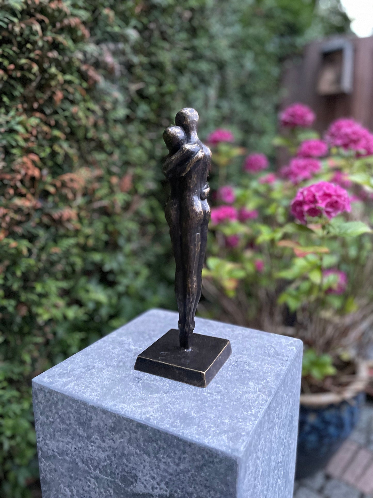 Together Always – Bronze Sculpture. 9x9x30cm
