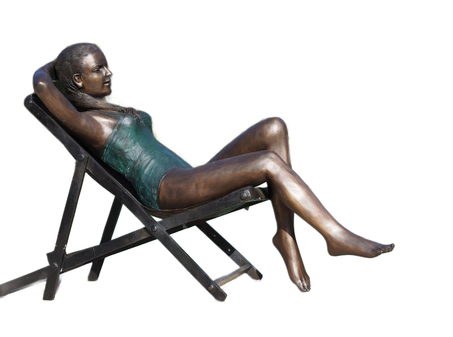 Relaxing Woman – Bronze Sculpture. 217x70x100cm - 70Kg