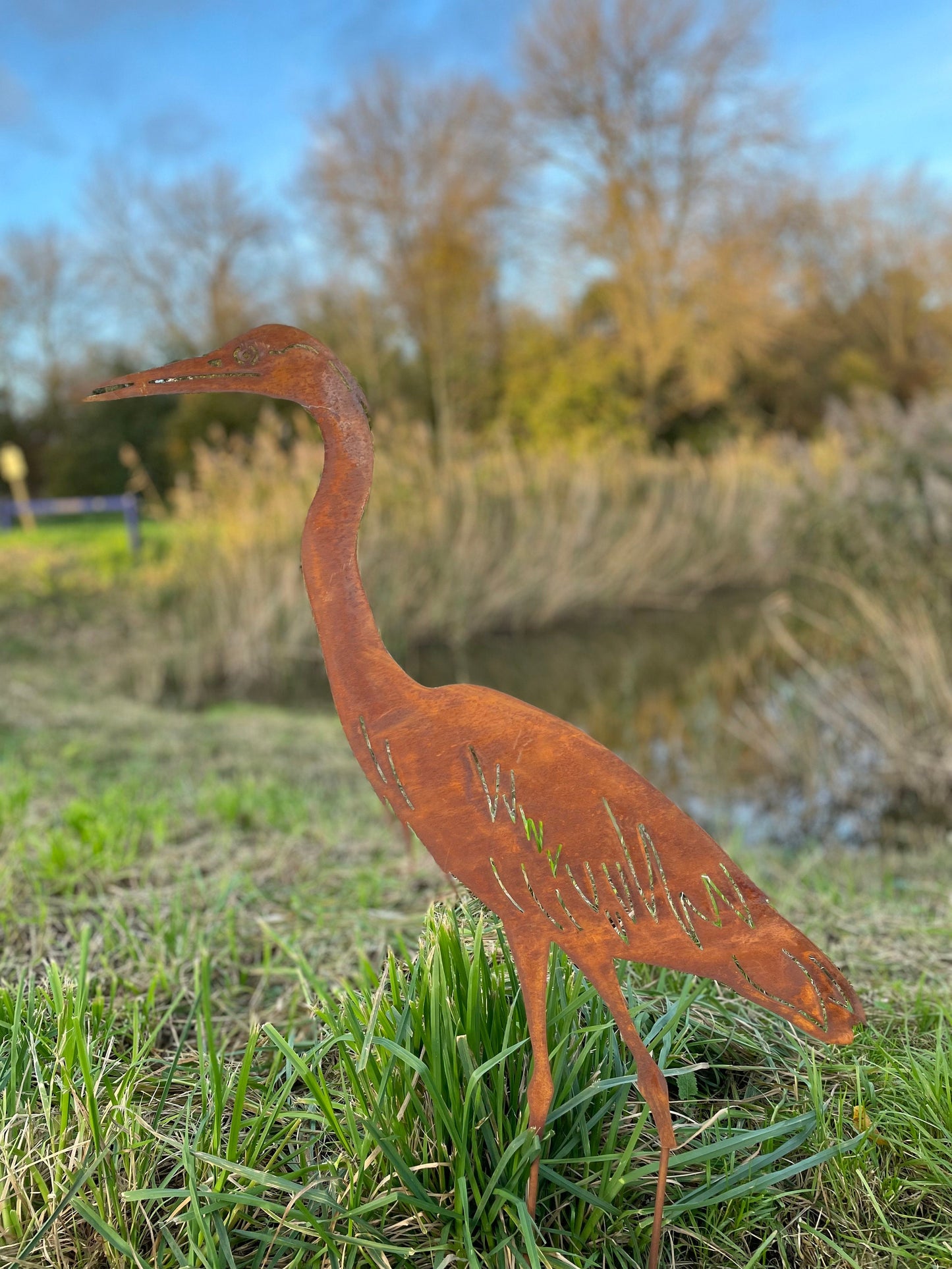 Standing Heron – Iron Sculpture. 55x1x84cm