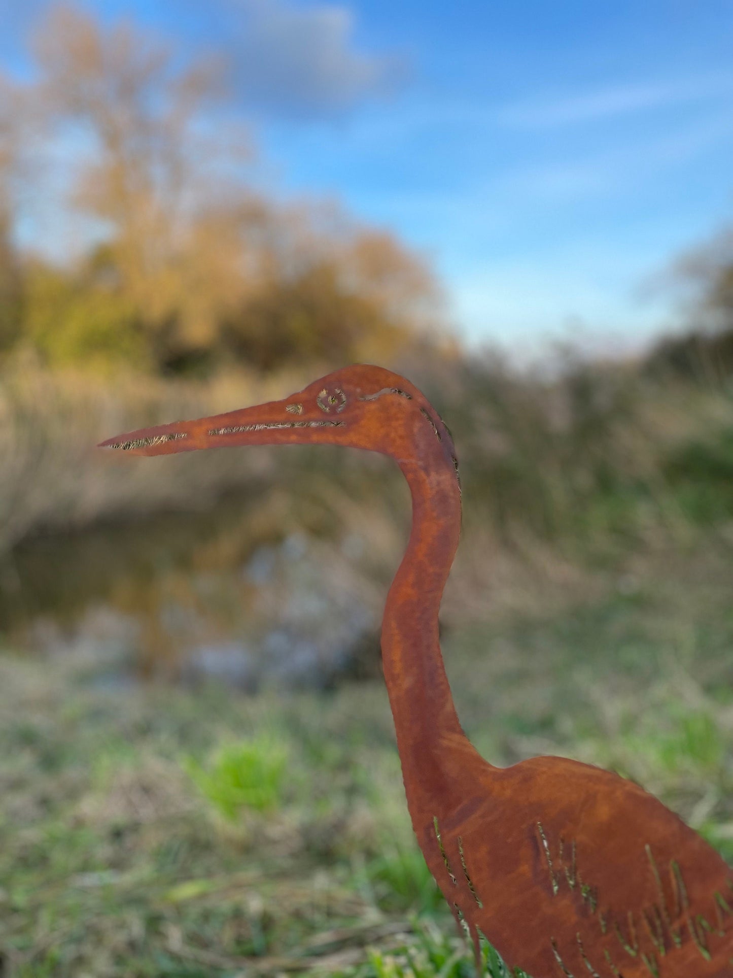 Standing Heron – Iron Sculpture. 55x1x84cm