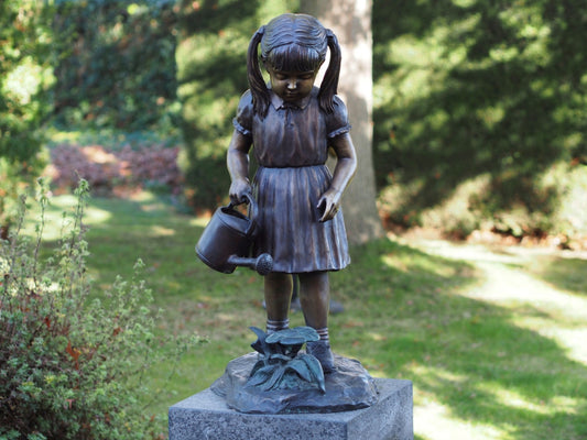 Little Gardener Girl – Bronze Sculpture. 45x42x85cm - 23Kg