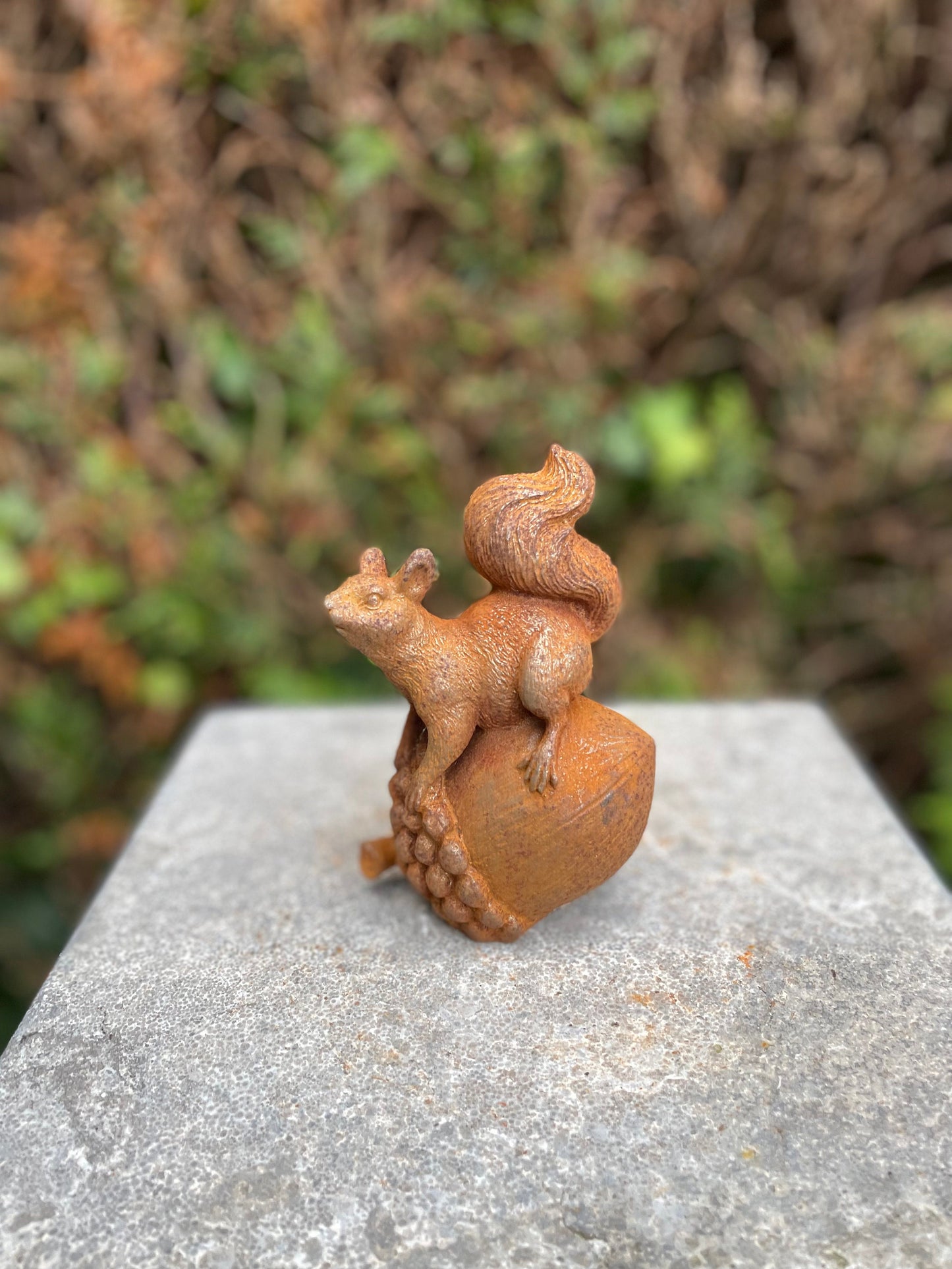 Squirrel on Acorn – Iron Sculpture. 13x6x8cm - 2.1Kg