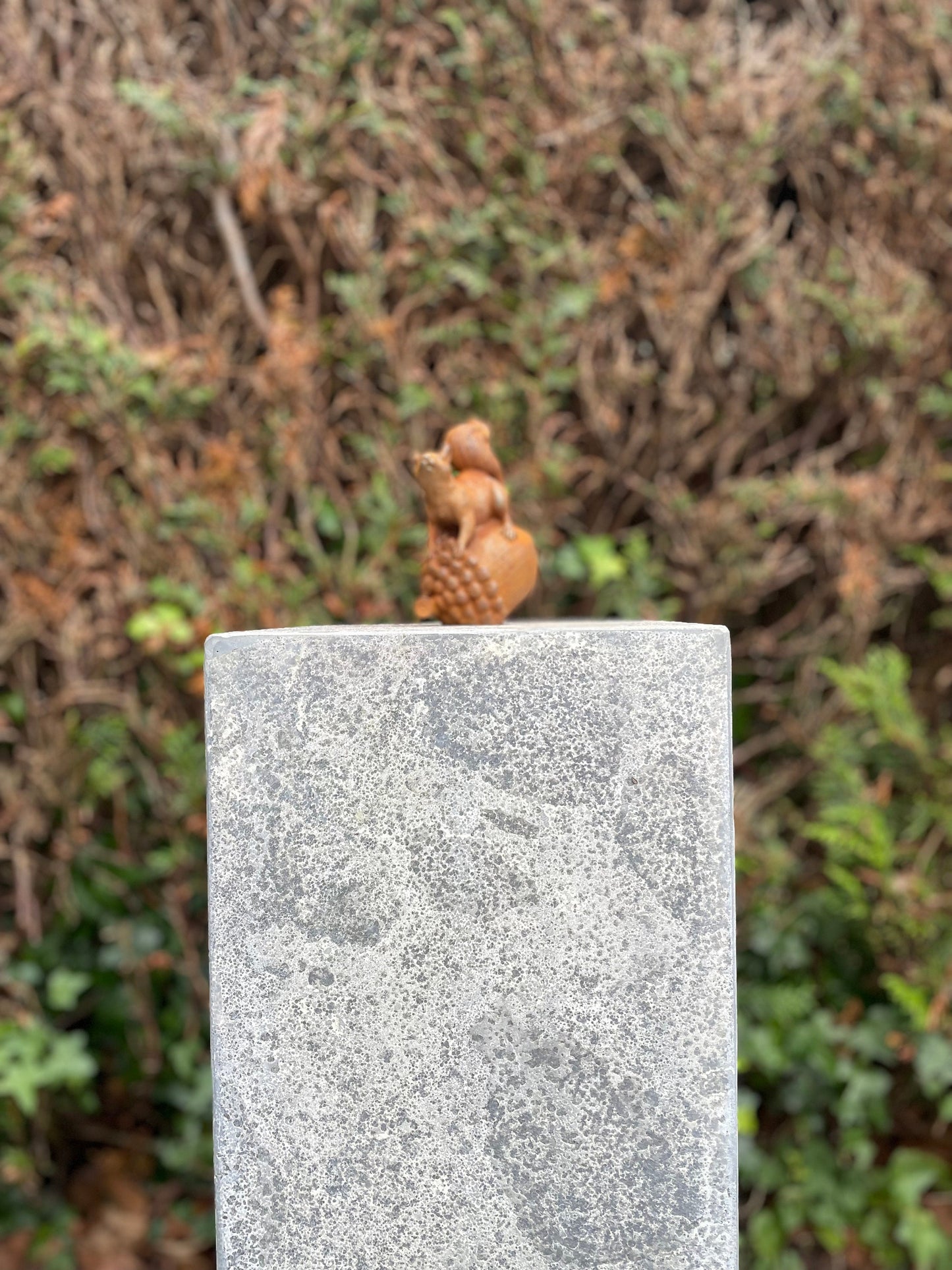 Squirrel on Acorn – Iron Sculpture. 13x6x8cm - 2.1Kg