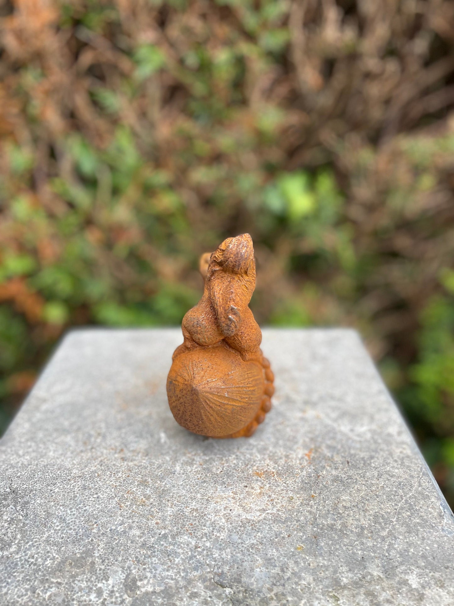 Squirrel on Acorn – Iron Sculpture. 13x6x8cm - 2.1Kg