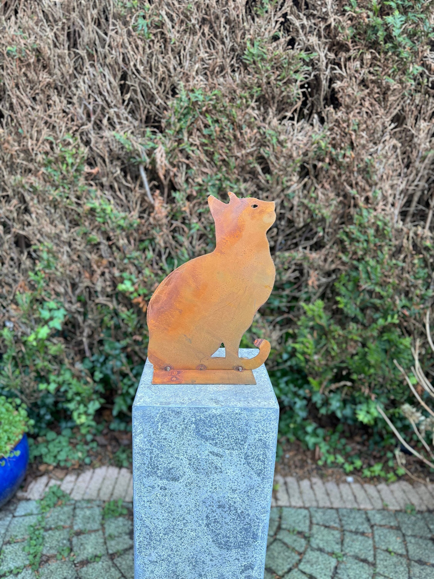 Rustic Cat Silhouette – Iron Sculpture. 25x12x35cm