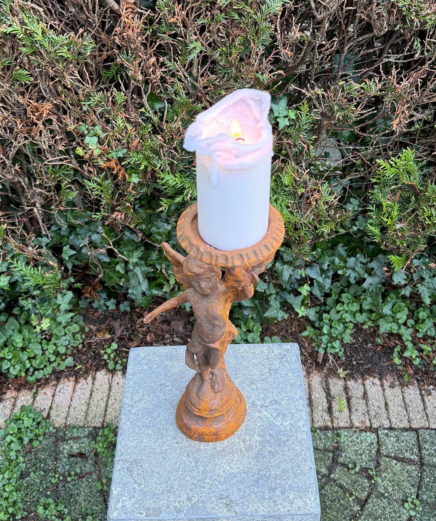Lantern Angel – Iron Sculpture. 39x20x15cm - 3.4Kg