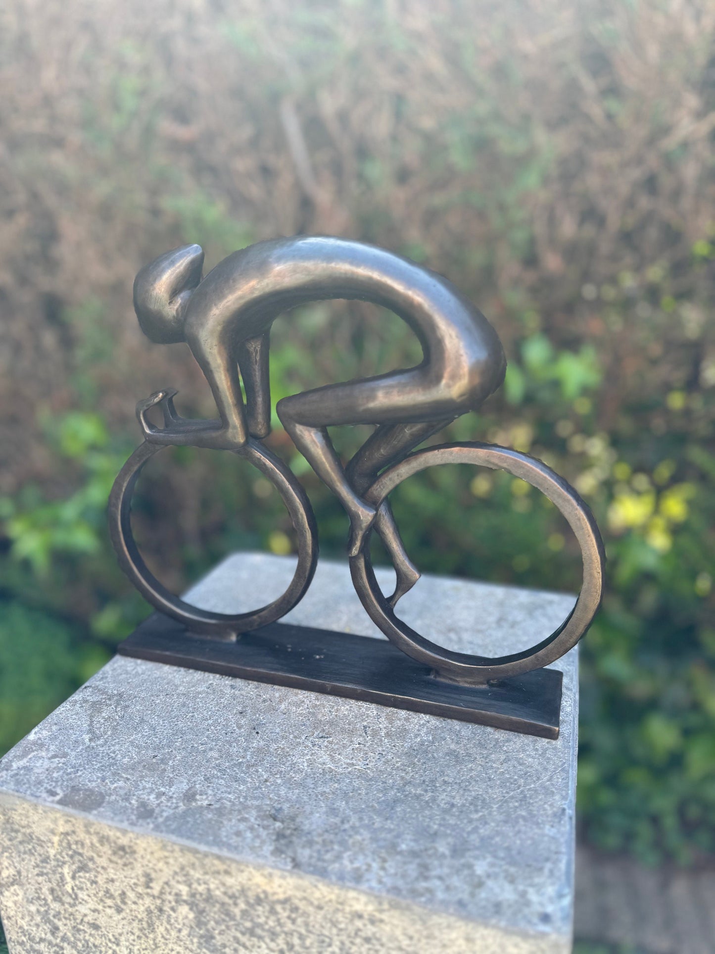 Cyclist in Motion – Bronze Sculpture. 26x5x23cm - 2.4Kg