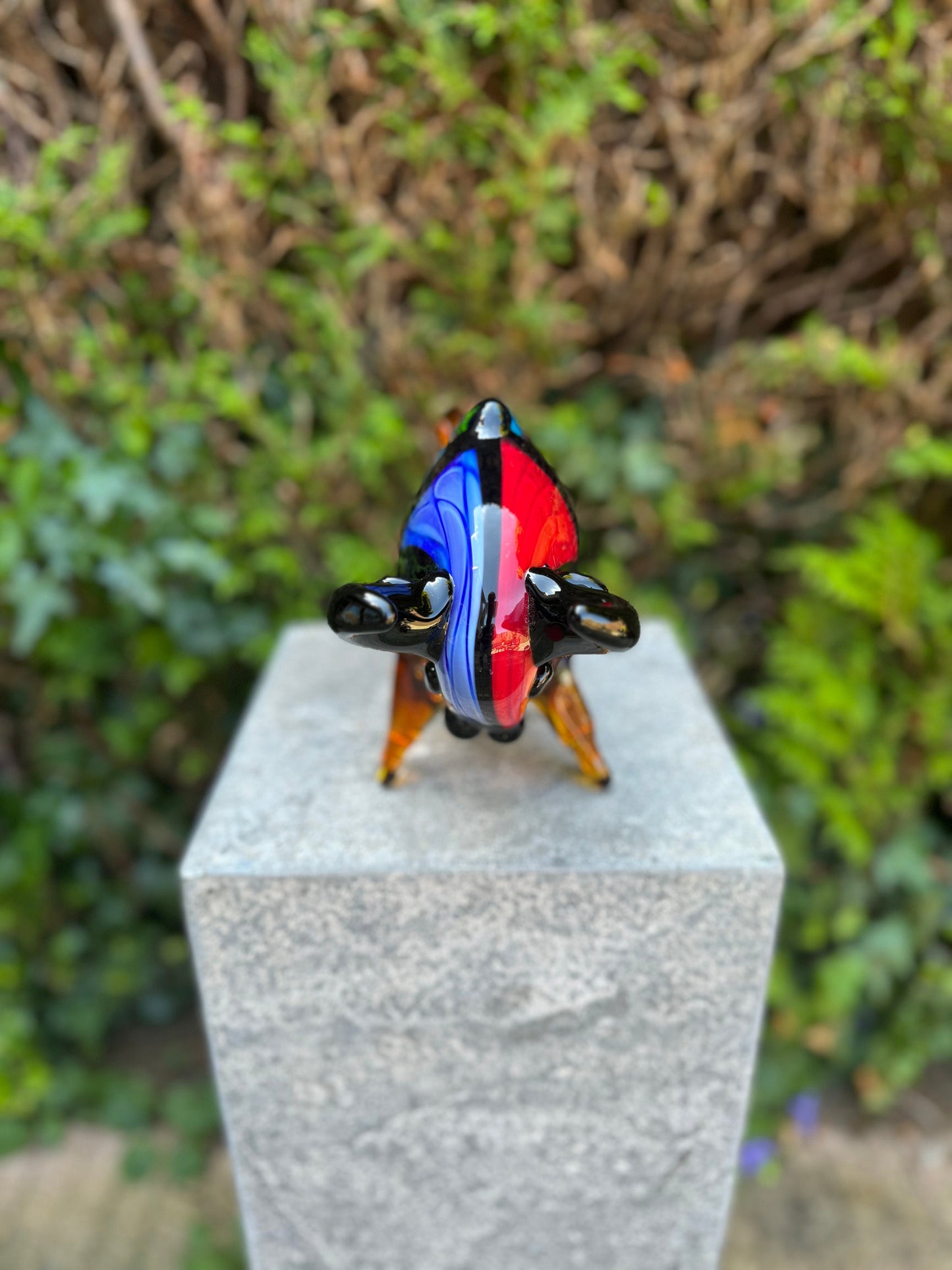 Colorful Bull – Glass Sculpture. 18x10x31cm - 2.4Kg
