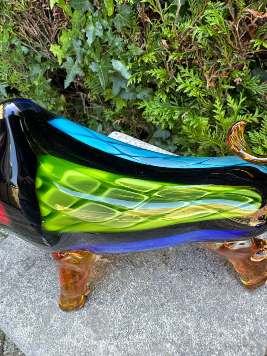 Colorful Bull – Glass Sculpture. 18x10x31cm - 2.4Kg