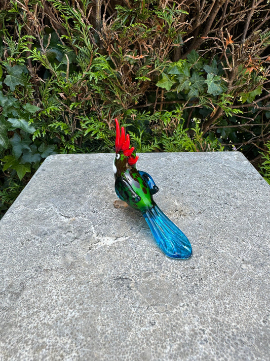 Tropical Parrot – Glass Sculpture. 7x3x10cm - 0.1Kg
