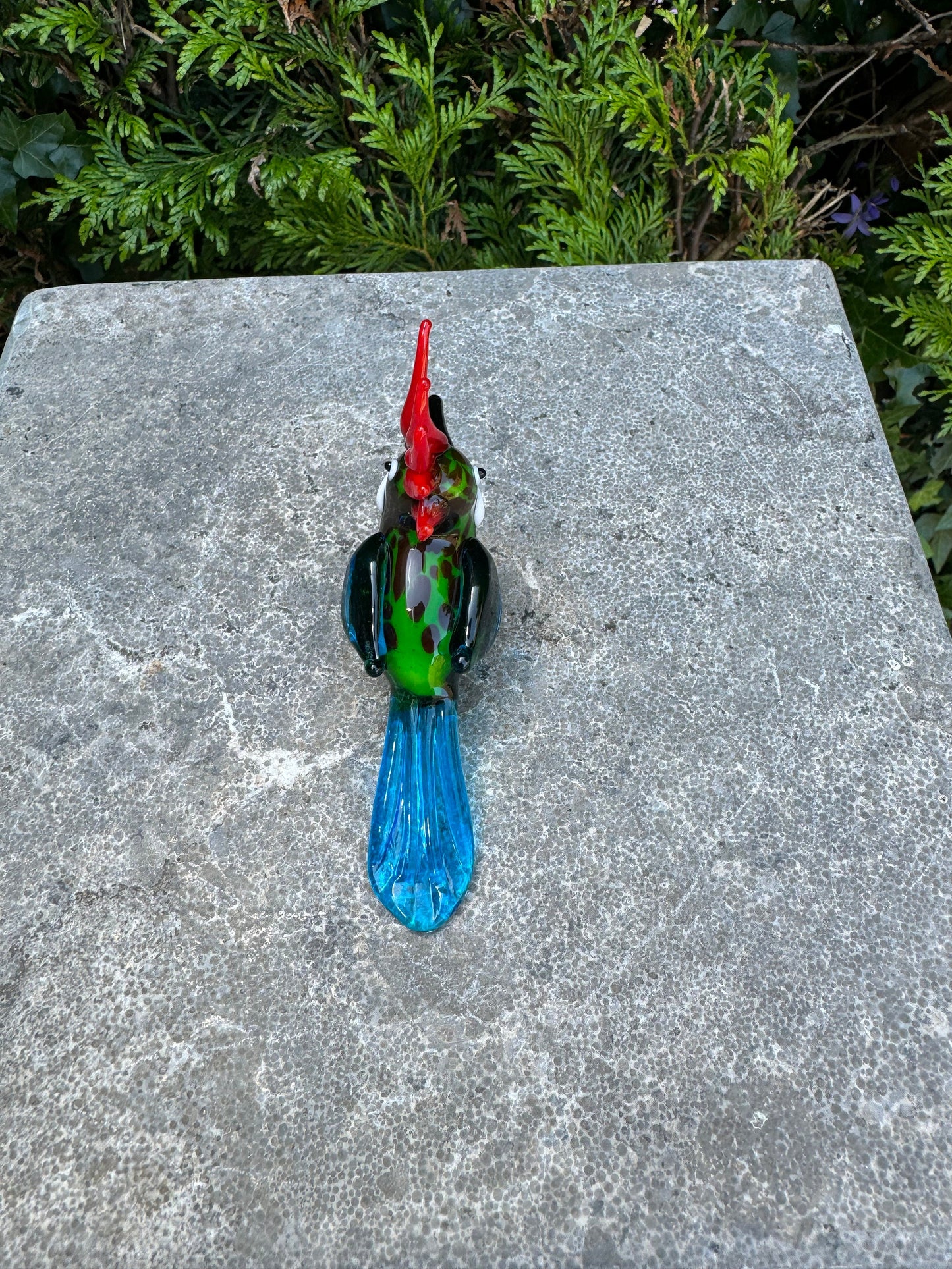 Tropical Parrot – Glass Sculpture. 7x3x10cm - 0.1Kg