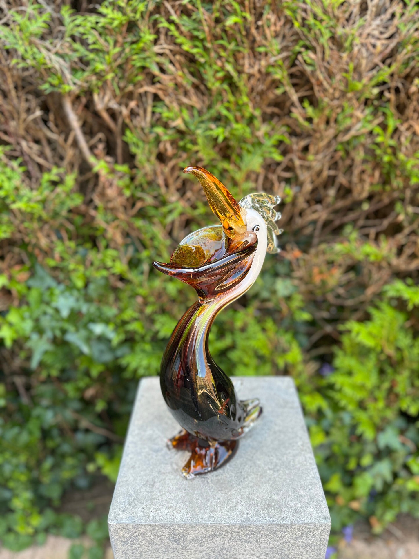 Colorful Pelican – Glass Sculpture. 37x9x15cm - 2.6Kg