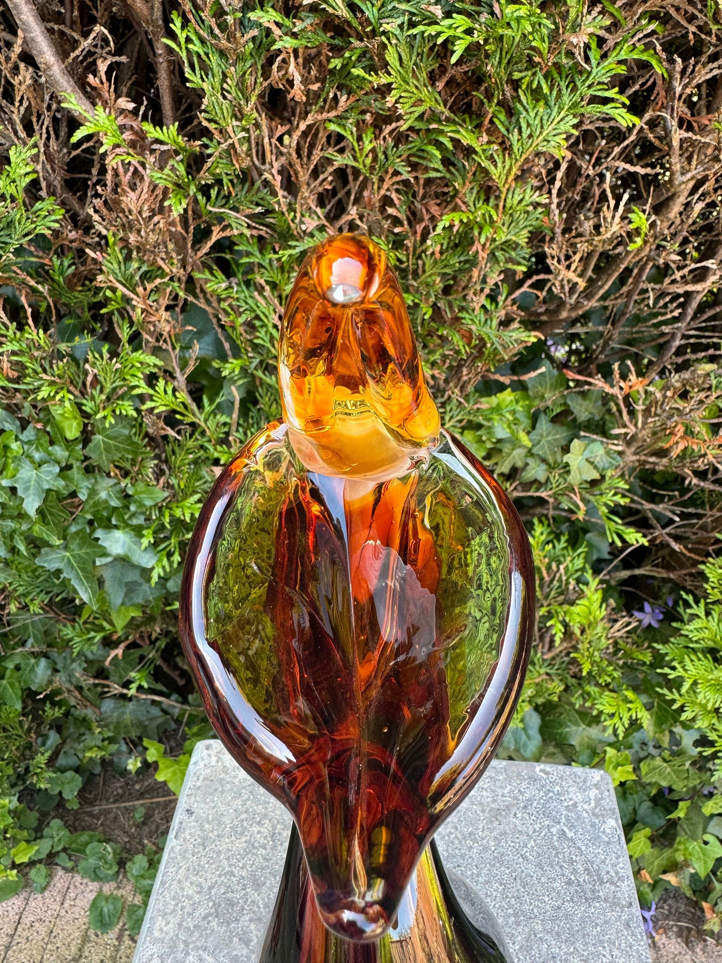 Colorful Pelican – Glass Sculpture. 37x9x15cm - 2.6Kg