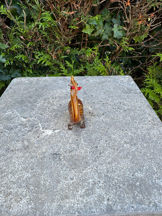 Exotic Bird – Glass Sculpture. 7x2x9cm - 0.1Kg