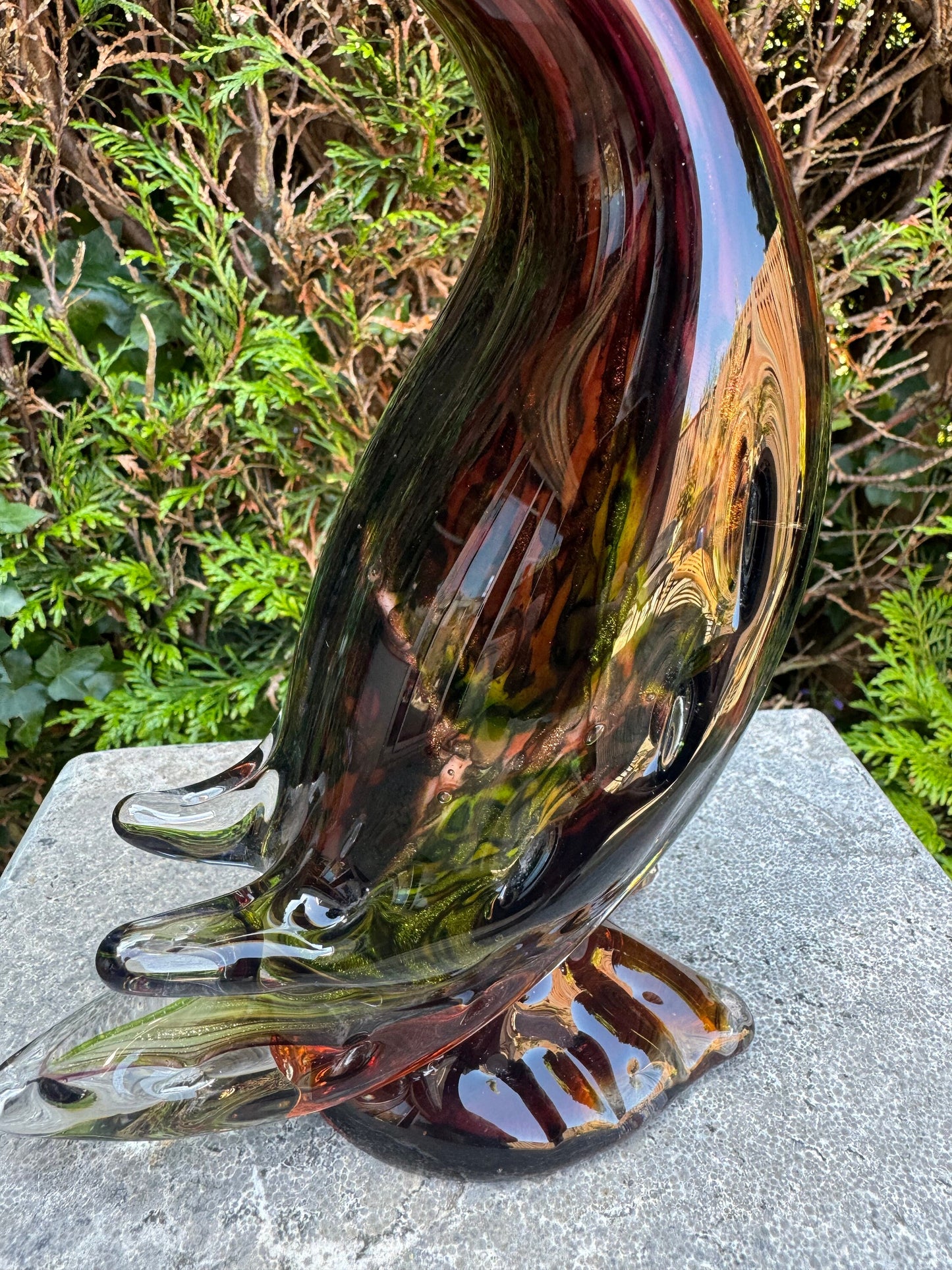 Colorful Pelican – Glass Sculpture. 37x9x15cm - 2.6Kg