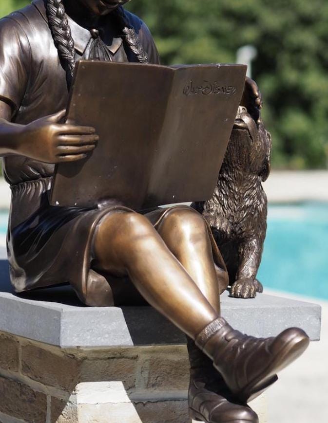 Reading Together – Bronze Sculpture. 70x59x70cm