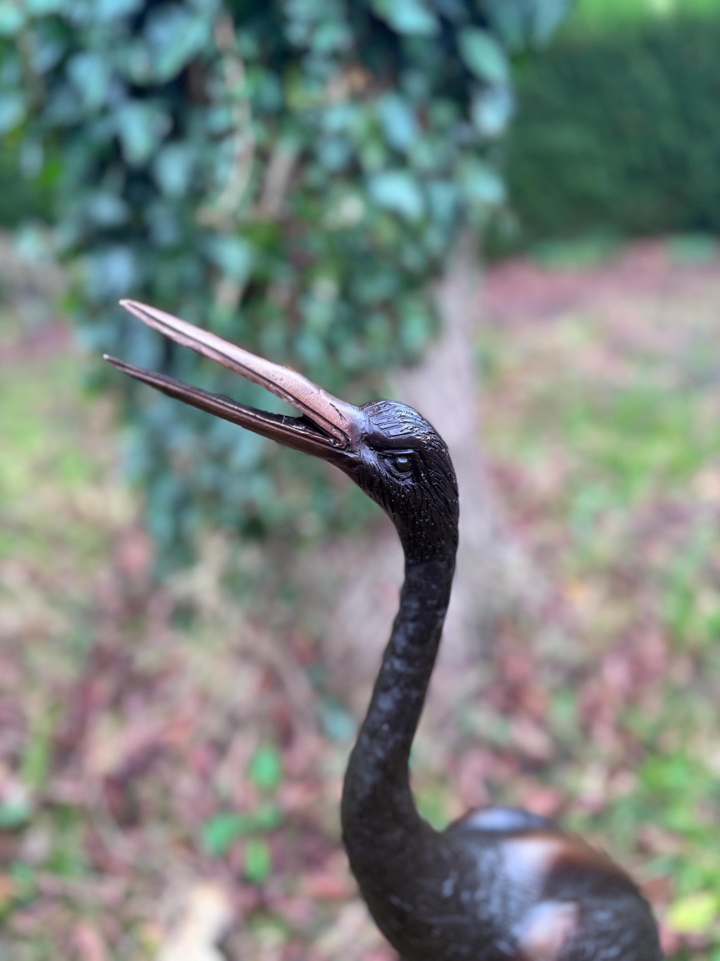 Garden Crane – Bronze Sculpture. 20x14x61cm - 2Kg