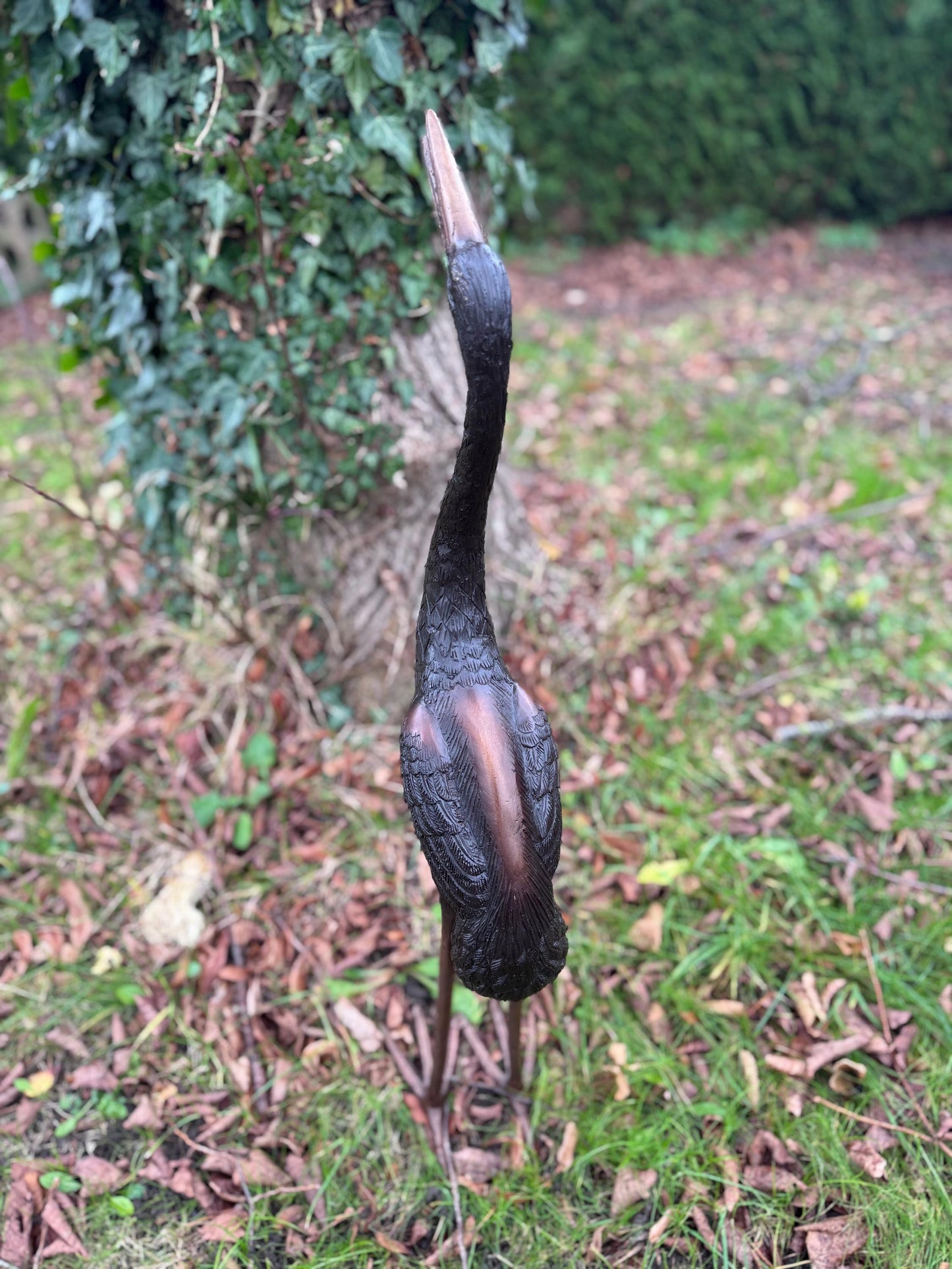 Garden Crane – Bronze Sculpture. 20x14x61cm - 2Kg