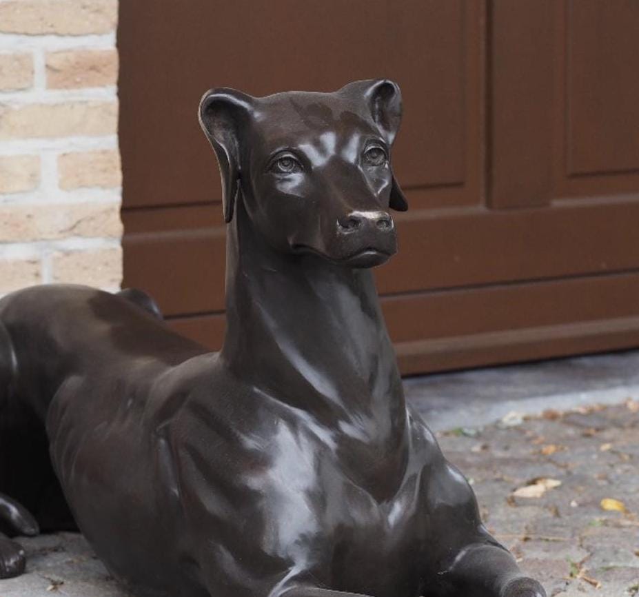 Resting Greyhound – Bronze Sculpture. 130x31x51cm - 12Kg