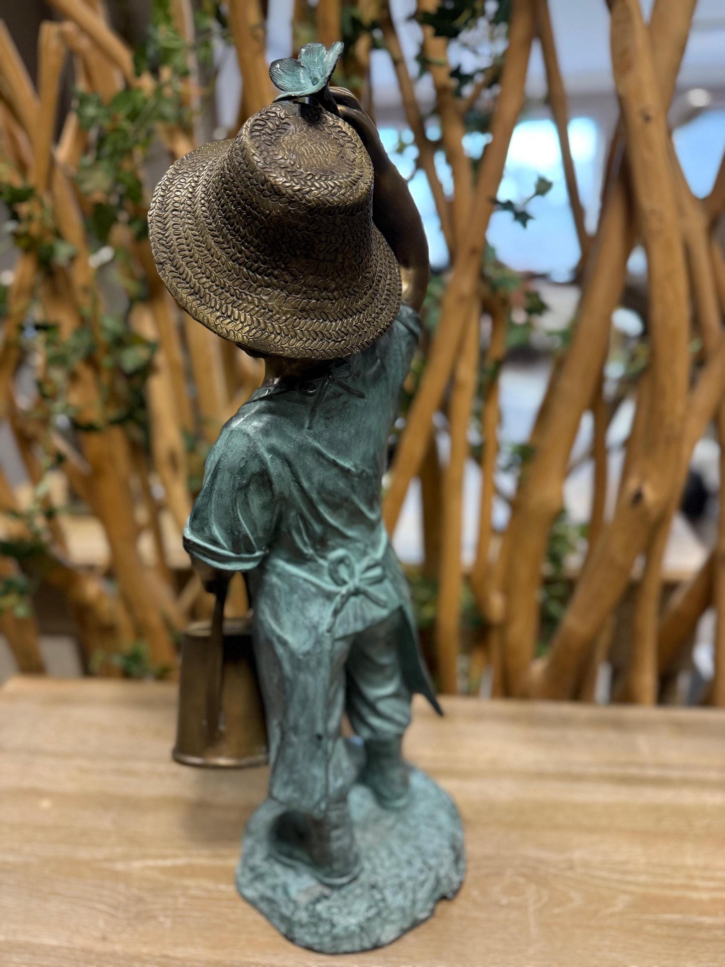 Girl with Watering Can – Bronze Sculpture. 24x23x60cm