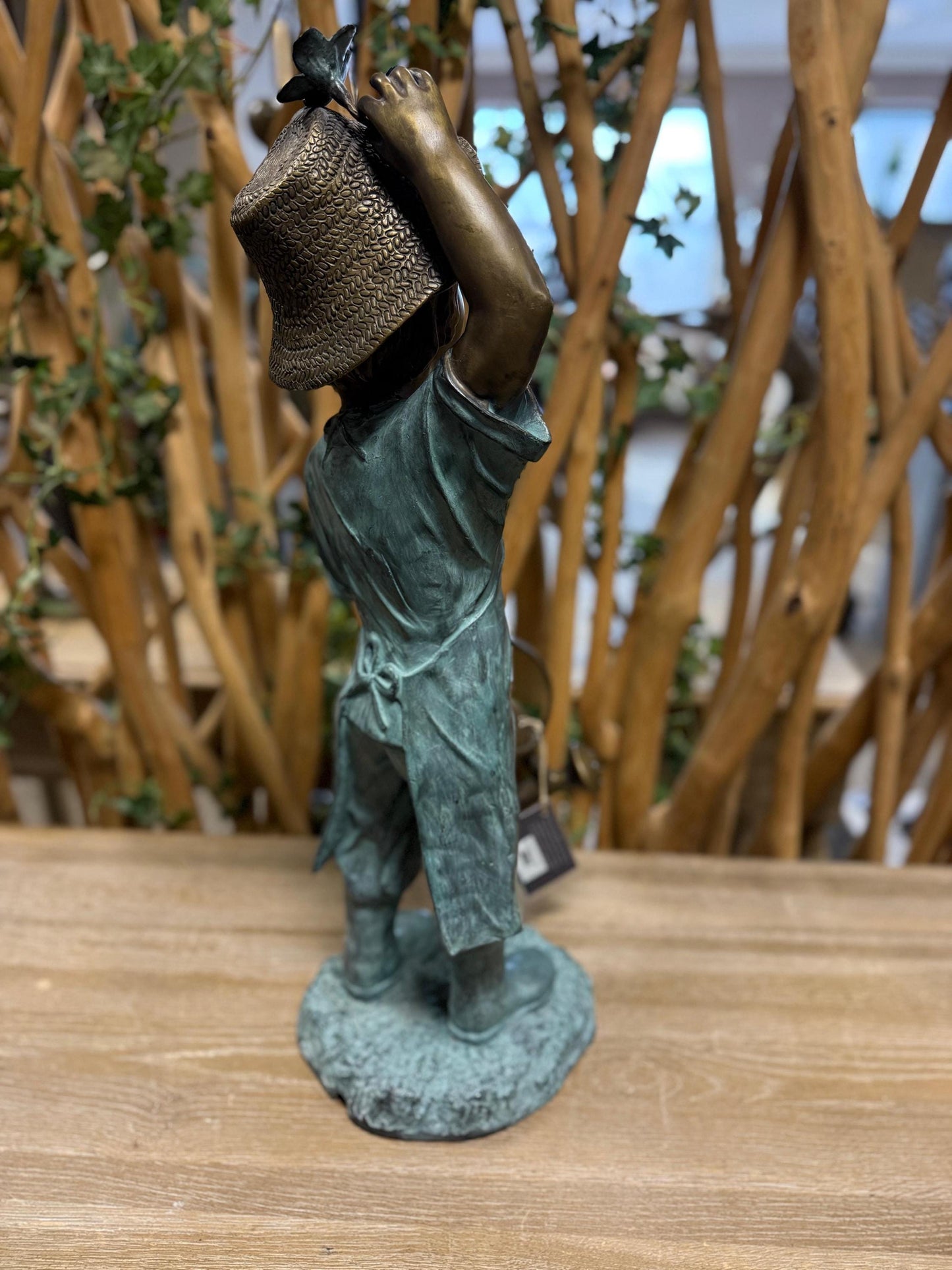 Girl with Watering Can – Bronze Sculpture. 24x23x60cm