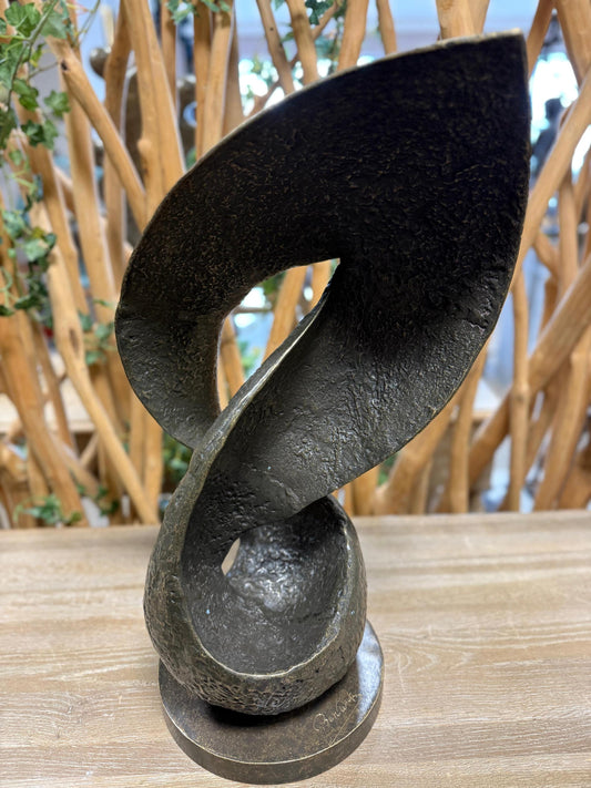 Spiral Flow – Bronze Sculpture. 33x27x55cm