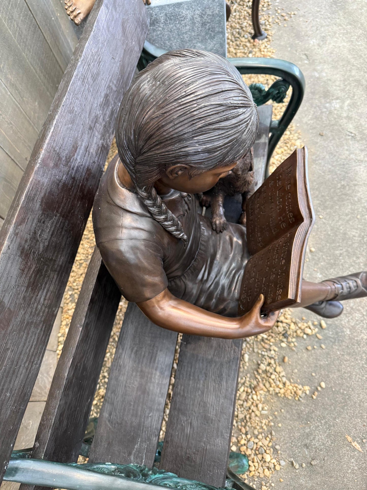 Story Time on the Bench – Bronze Sculpture. 102x65x80cm