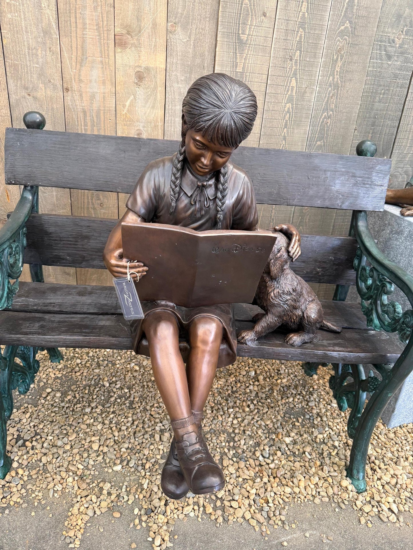 Story Time on the Bench – Bronze Sculpture. 102x65x80cm
