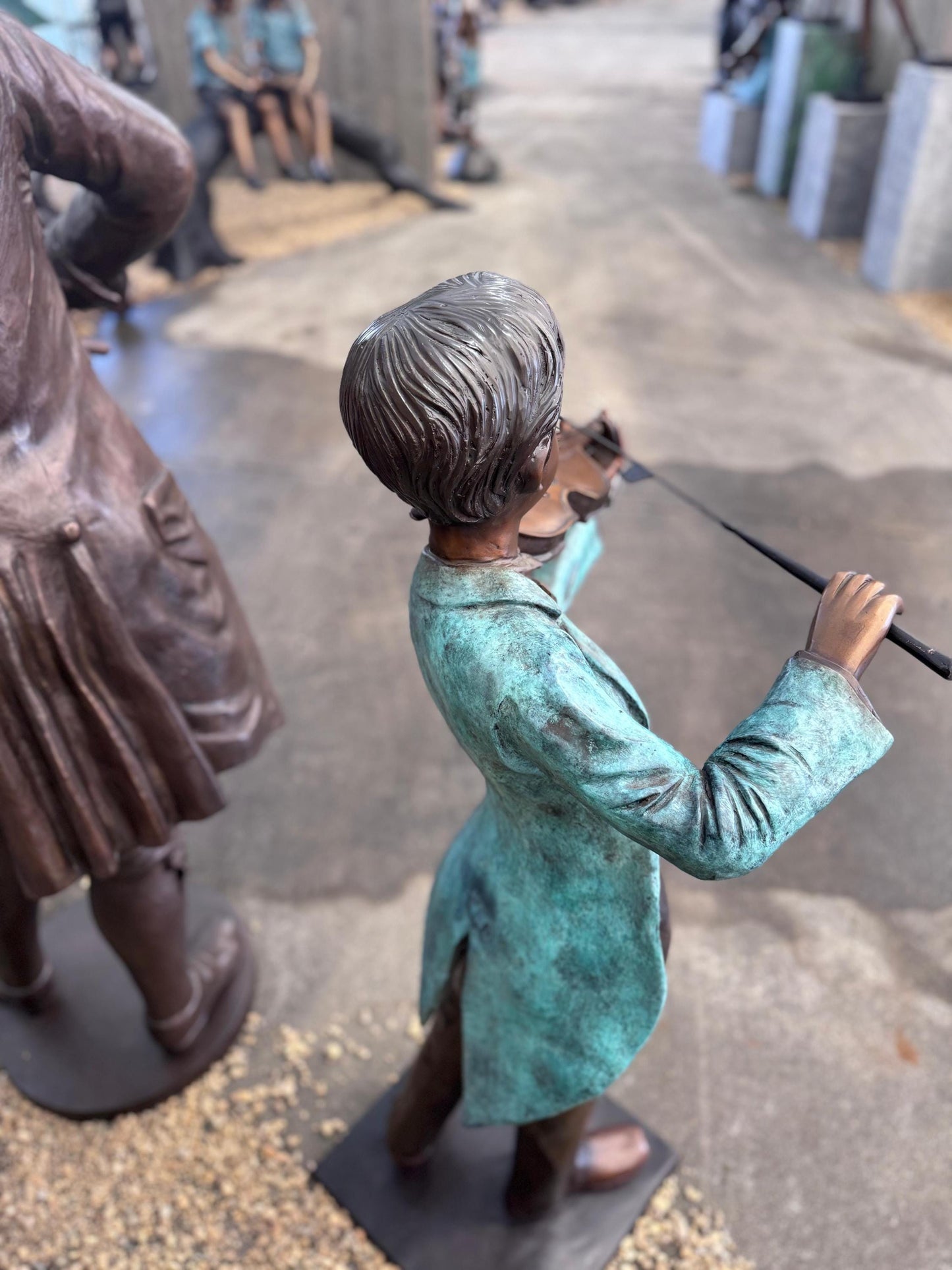 Young Violinist – Bronze Sculpture. 89x76x133cm