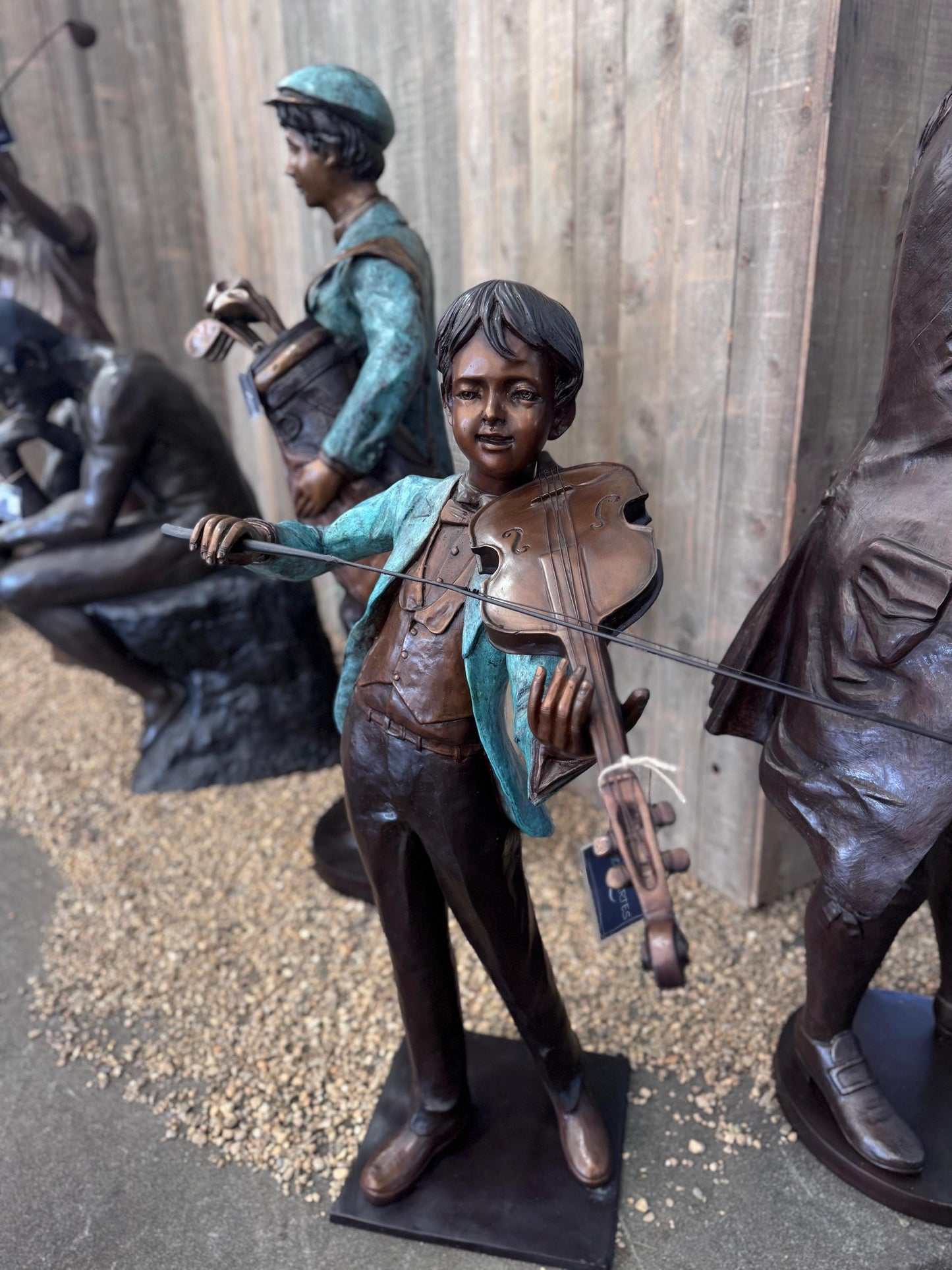 Young Violinist – Bronze Sculpture. 89x76x133cm