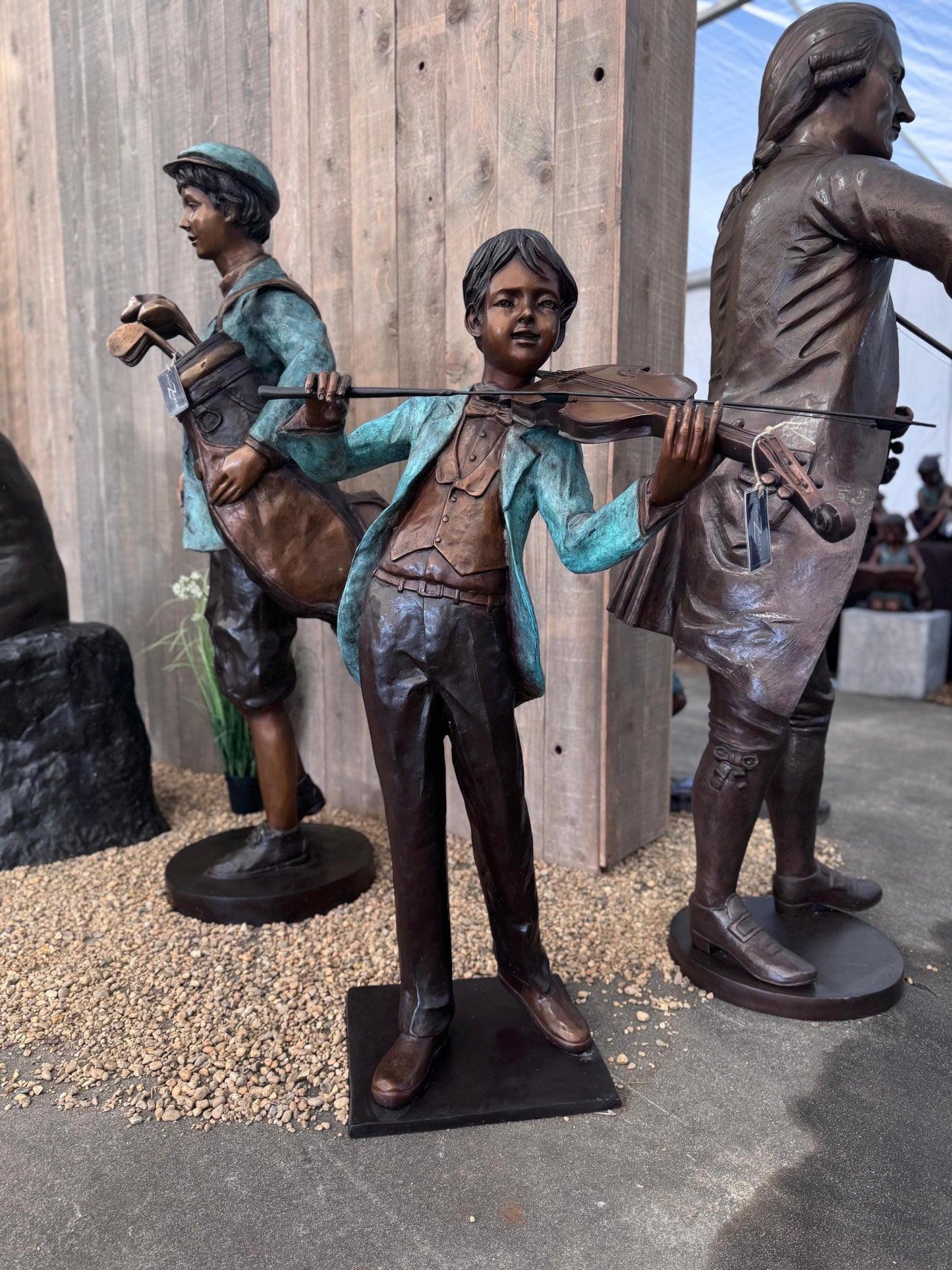 Young Violinist – Bronze Sculpture. 89x76x133cm