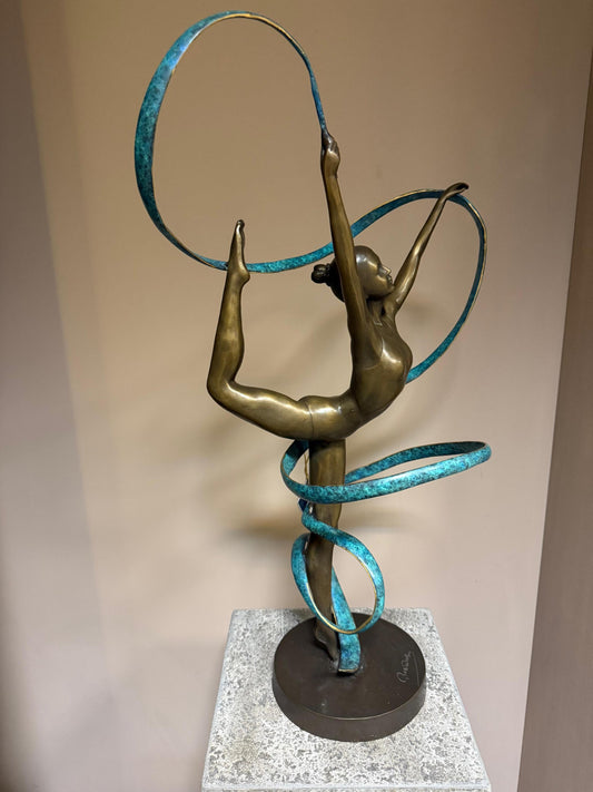 Ribbon Dancer – Bronze Sculpture. 45x25x70cm