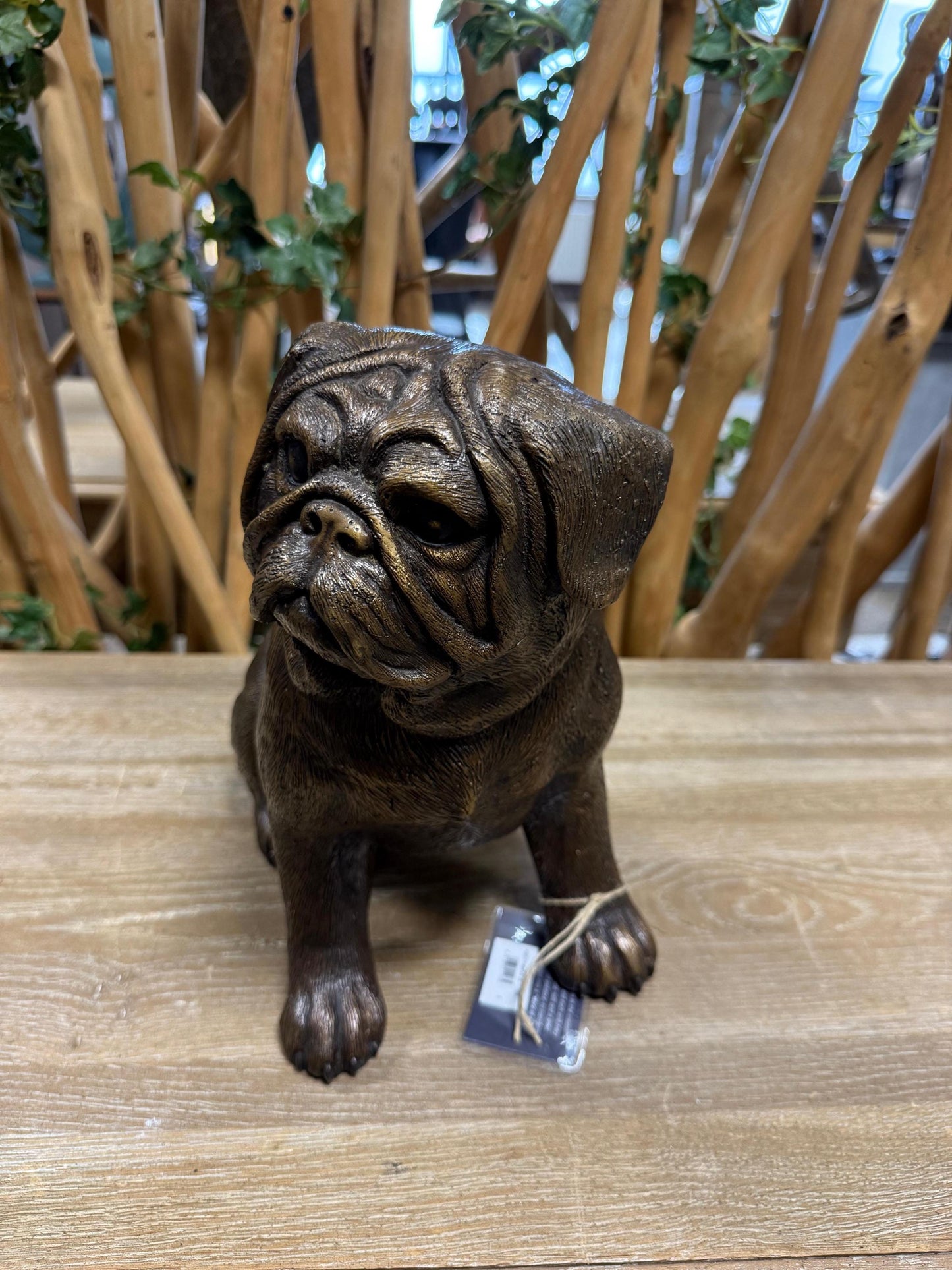 Pug Companion – Bronze Sculpture. 27x18x29cm