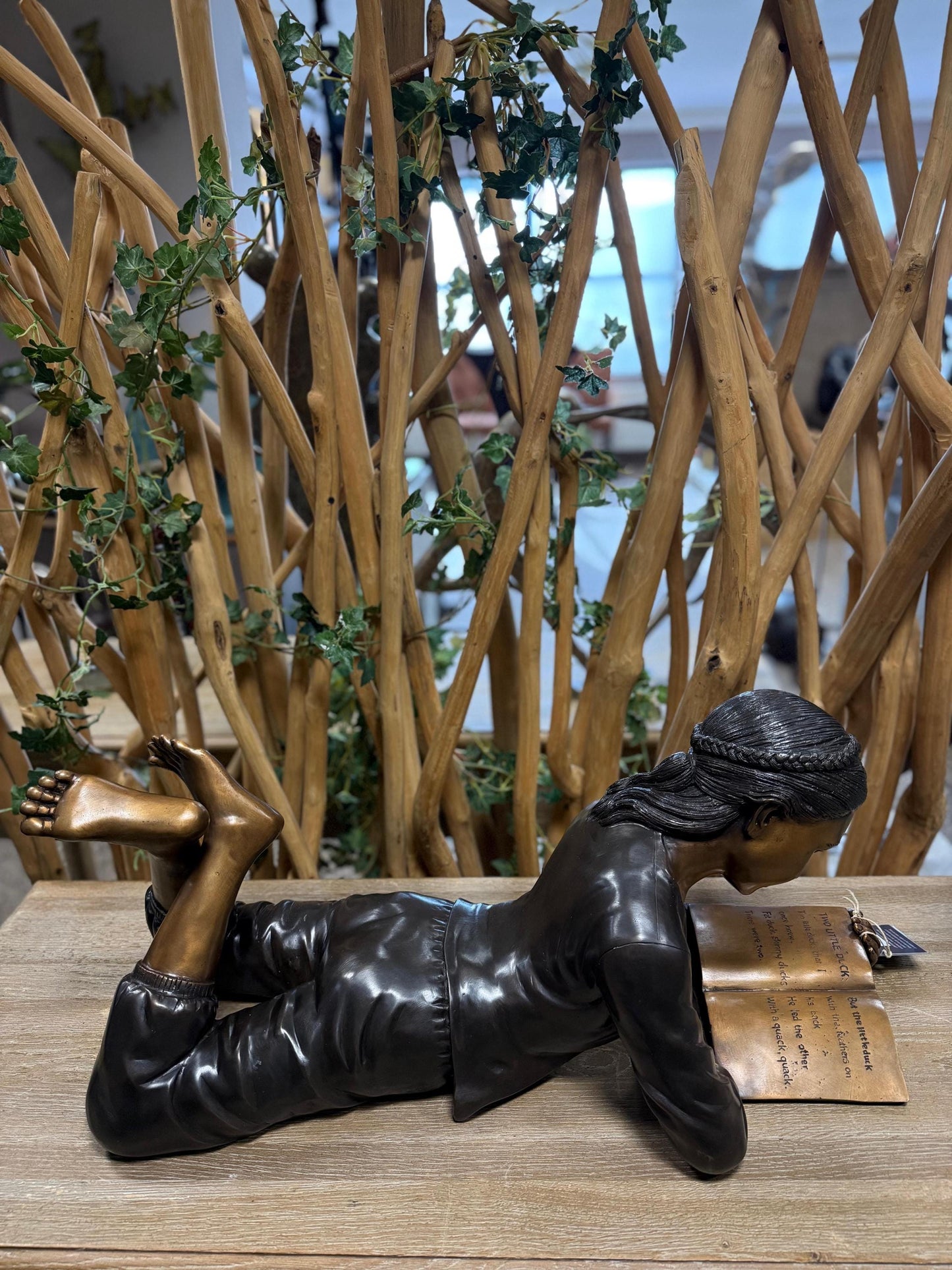 Lost in a Story – Bronze Sculpture. 72x30x30cm