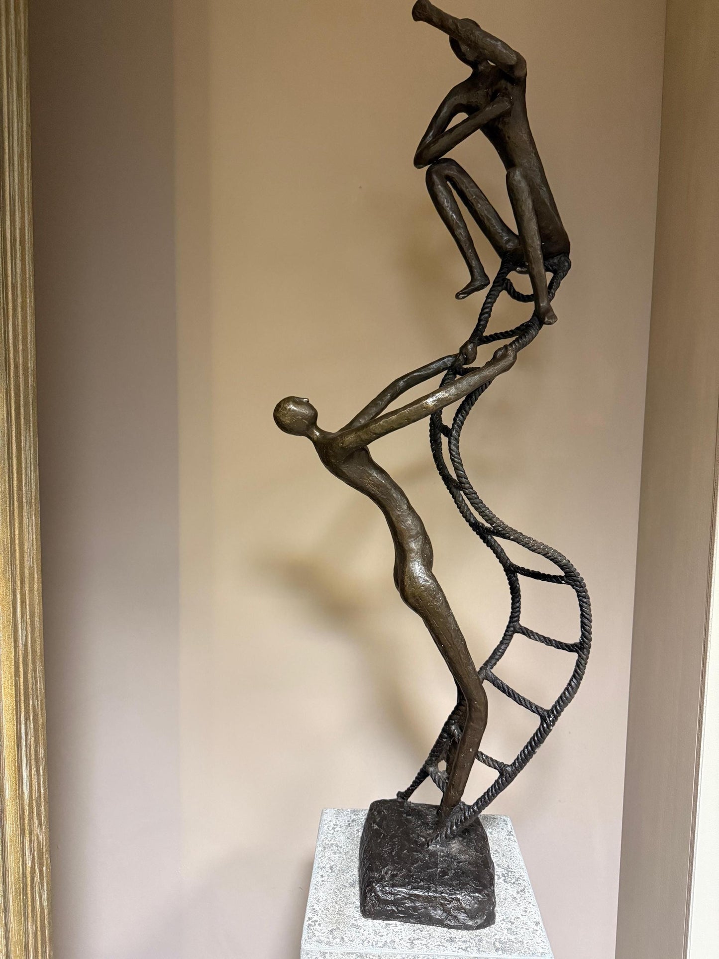 Lift Each Other – Bronze Sculpture. 50x20x118cm