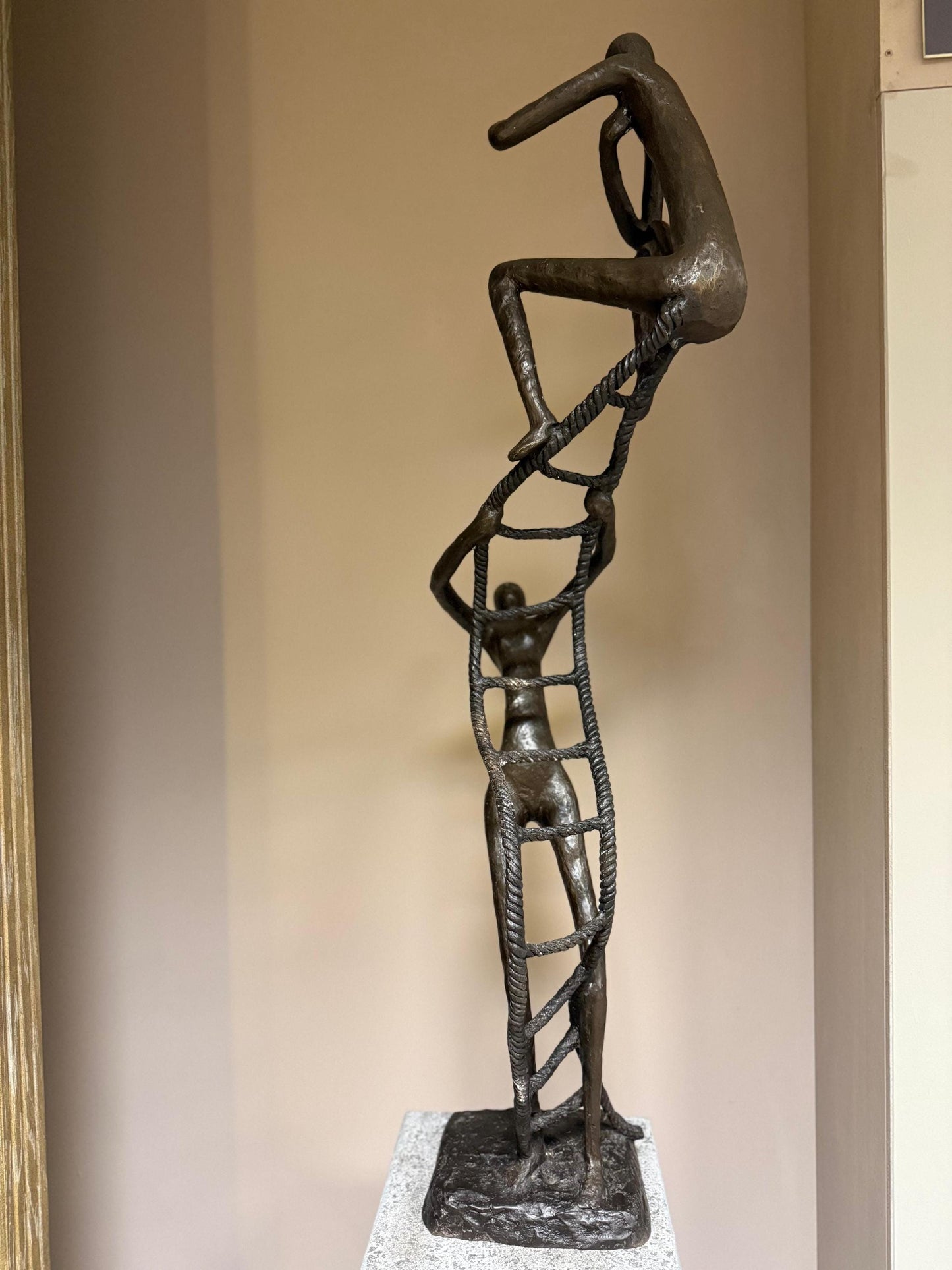 Lift Each Other – Bronze Sculpture. 50x20x118cm