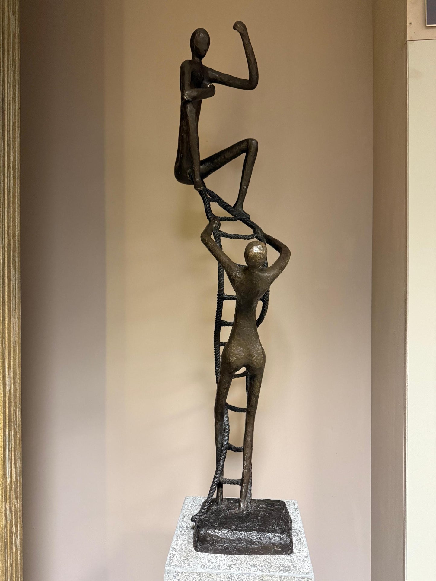 Lift Each Other – Bronze Sculpture. 50x20x118cm