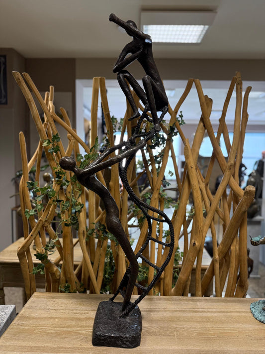 Lift Each Other – Bronze Sculpture. 50x20x118cm