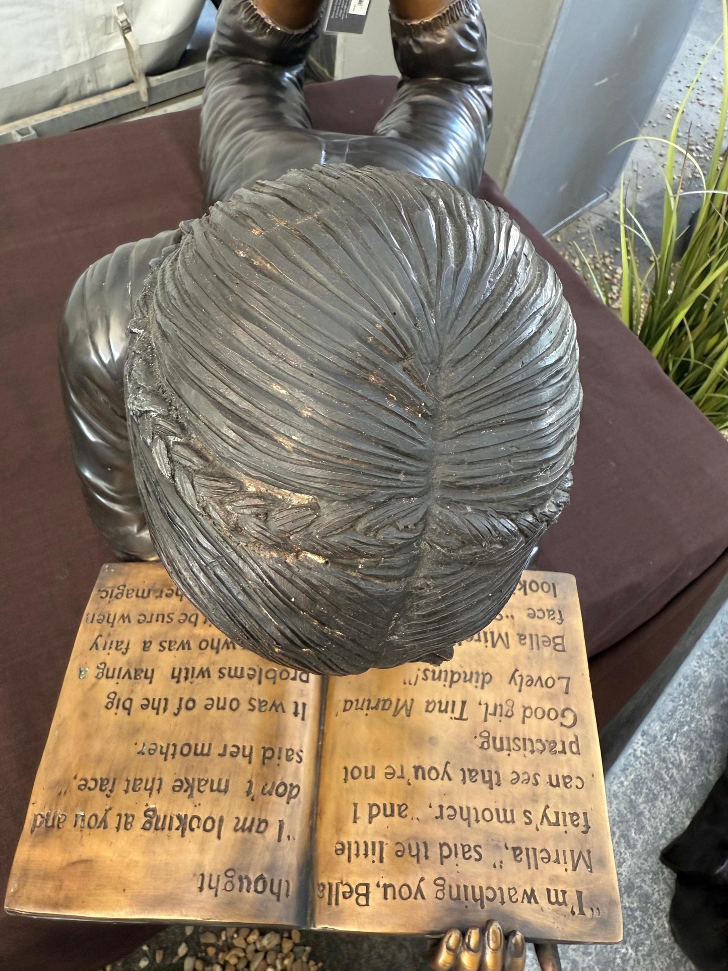 Girl Reading Laid Down – Bronze Sculpture. 114x44x45cm