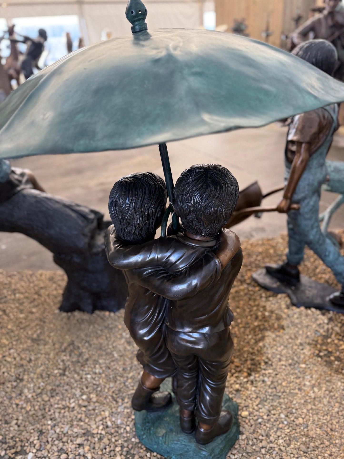 Sheltered Together – Bronze Sculpture. 43x53x127cm