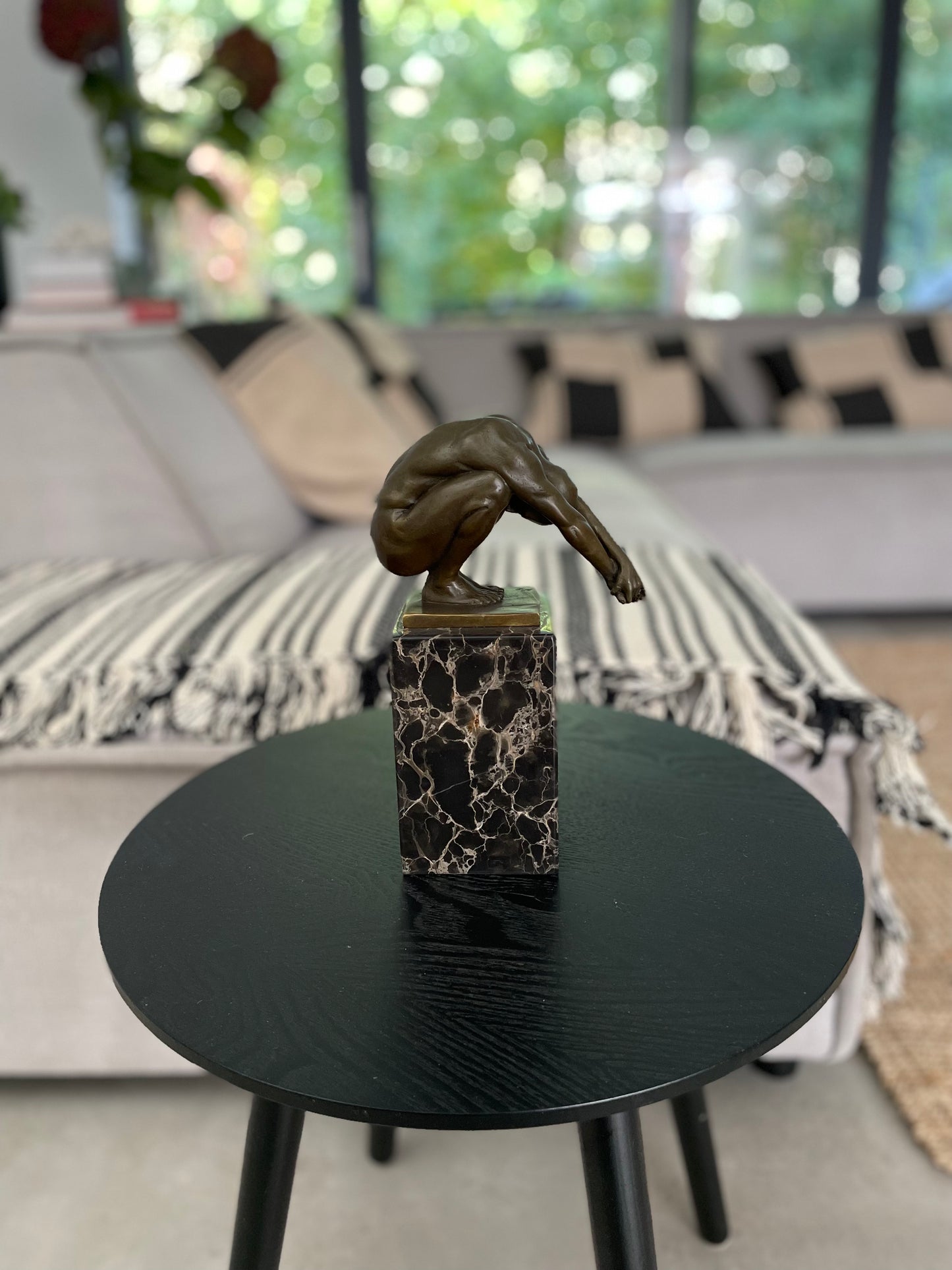 Crouching Nude Man – Bronze Sculpture. 13x8x24cm - 3Kg