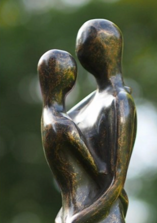 Tender Moment – Bronze Sculpture. 11x11x36cm