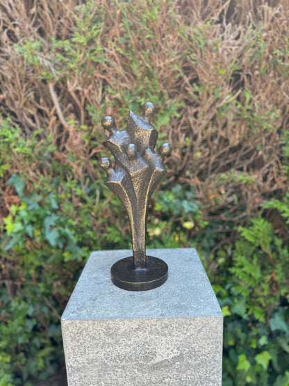 Estátua de bronze da família 5 pessoas - Escultura de jardim - Decoração