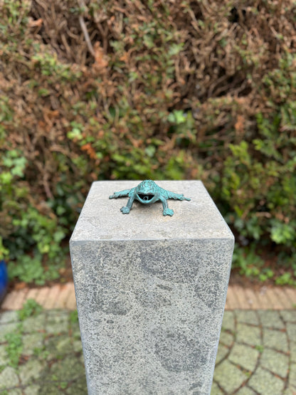 Sapo de bronze III - Fonte - Estátua de jardim - Lagoa - Decoração de jardim