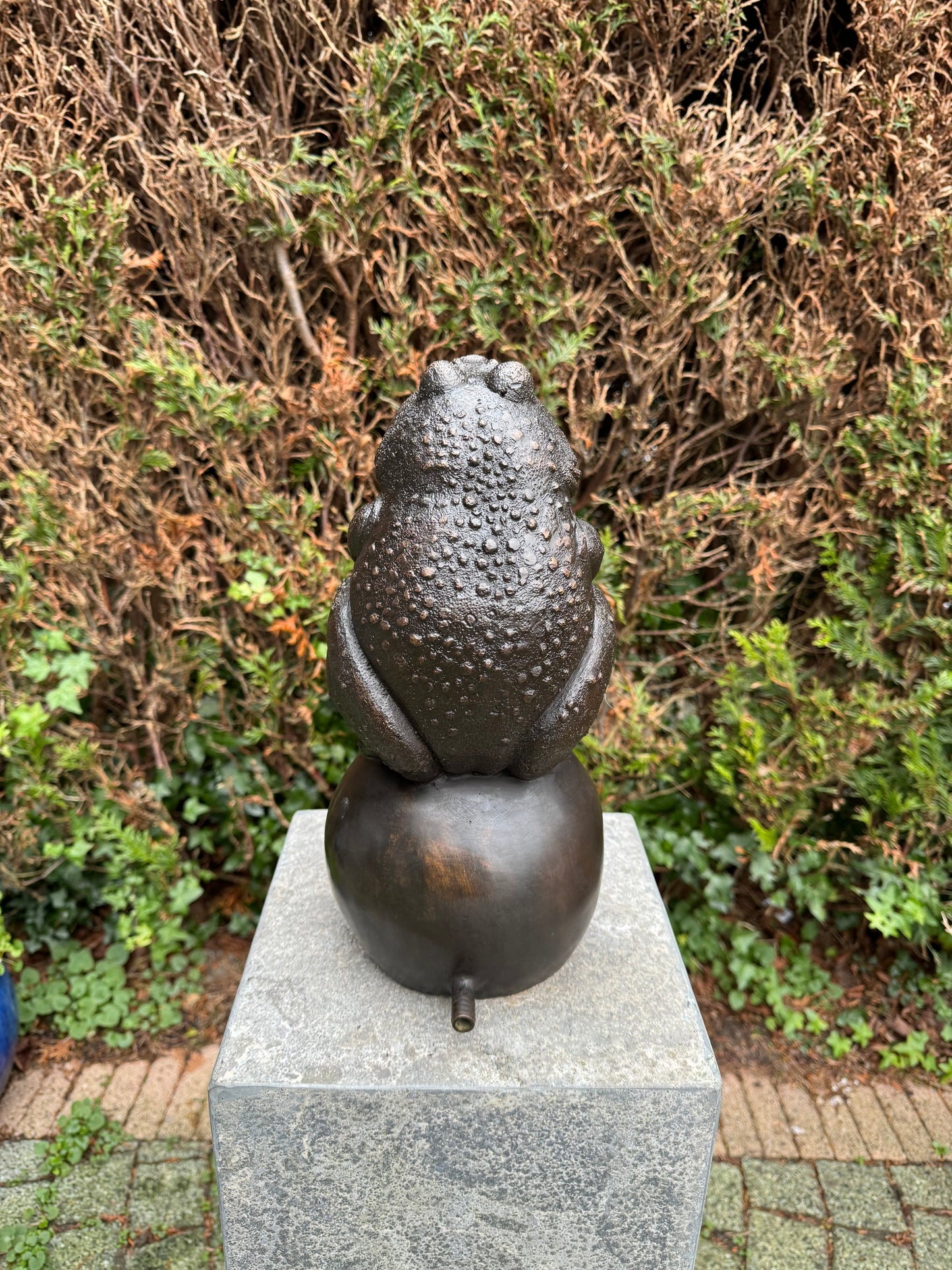 Sapo de bronze - fonte - estátua de jardim - lago - decoração de jardim