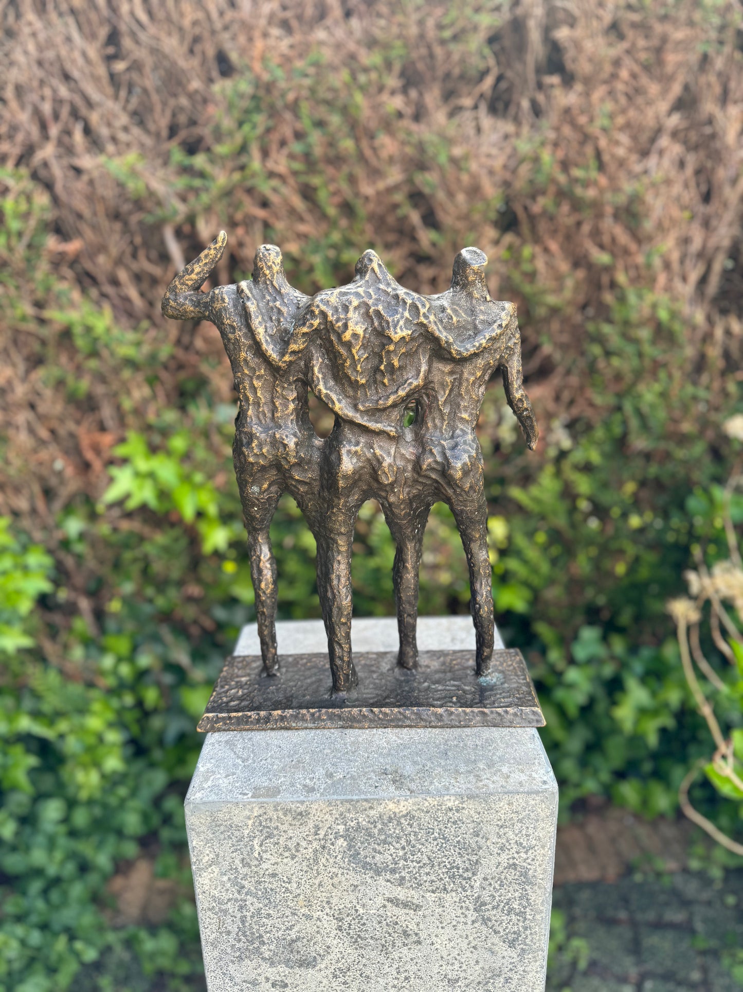 Estátua de Bronze - Os 3 Cavalheiros - 28x10x36cm - 5 kg