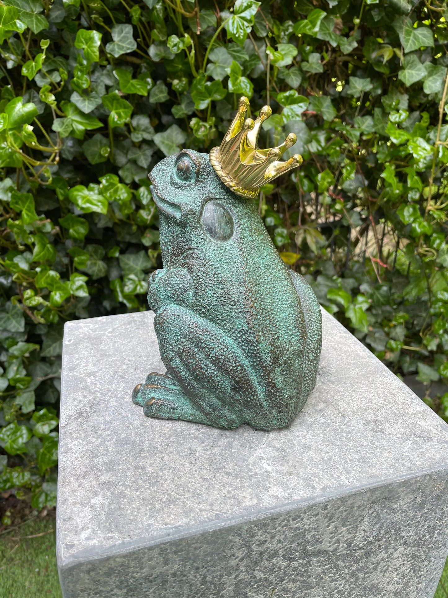 Sapo Rei de Bronze - Fonte - Estátua de jardim - Lagoa - Decoração de jardim